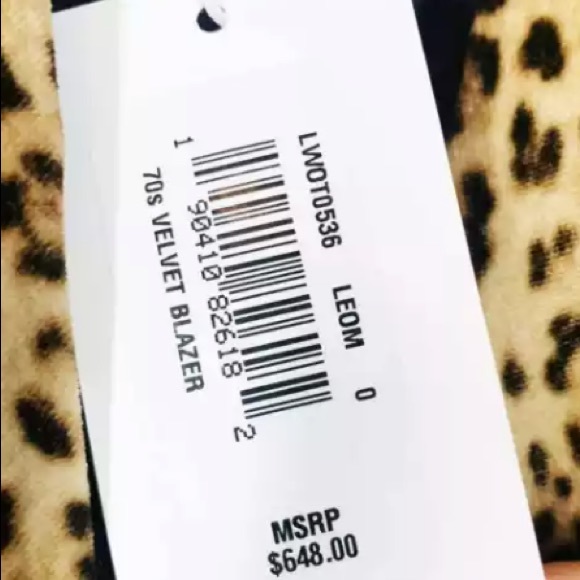 Frame tailored 70s leopard velvet blazer sz 6 single button nwt - Picture 6 of 6